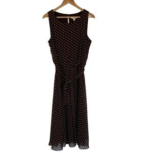 Prelude Womens Brown Sleeveless Polka Dot Dress Size‎ 12 Pretty Woman Classic